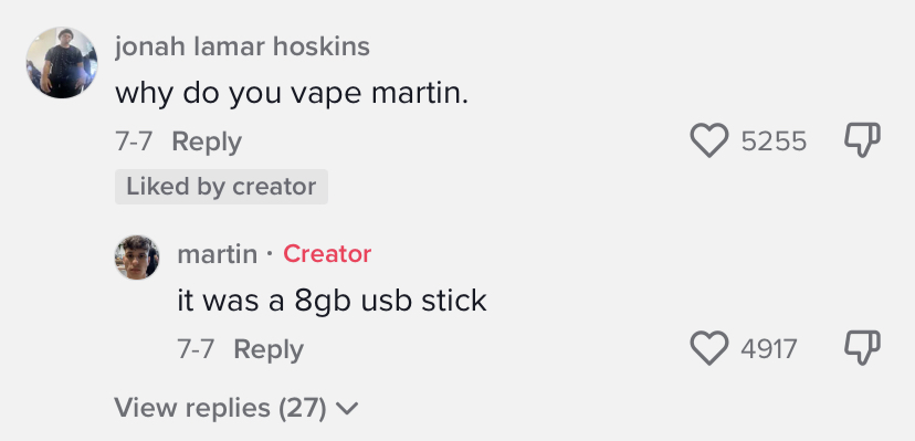 tiktok comment section